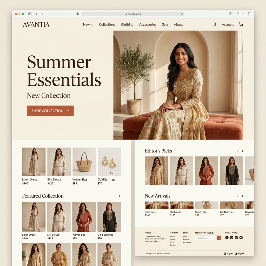Ascend Shopify Theme Desktop View